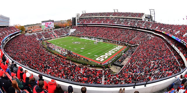 A view of Sanford Stadium in a game against Georgia Tech