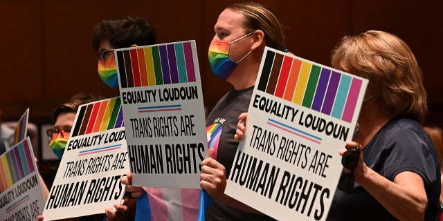 Transgender protesters at Virginia school board meeting