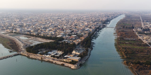 A view of the city, a river