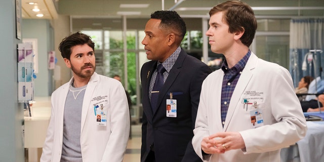 Harper and cast members on the Good Doctor