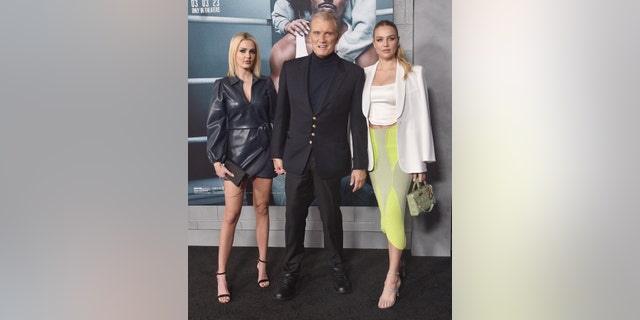 dolph lundgren with daughter greta and ida on red carpet