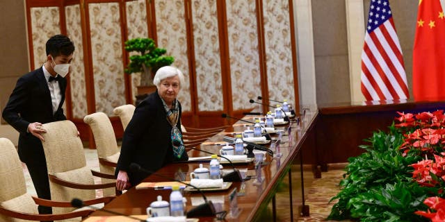 Yellen sitting at table