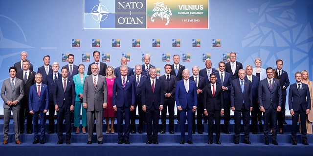 World leaders posing for a photo