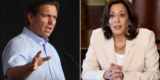 Ron DeSantis and Kamala Harris