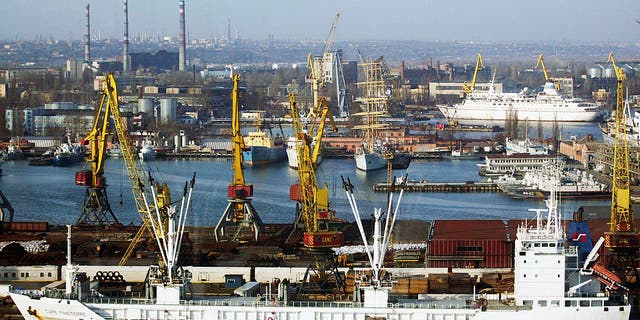 ships docked in Odesa port