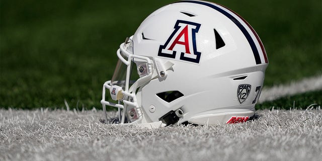 A picture of an Arizona football helmet