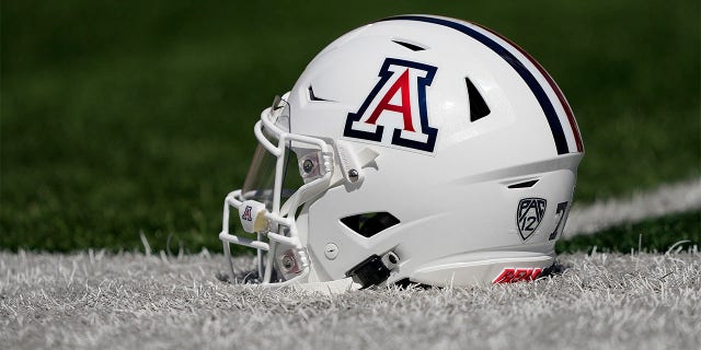 A picture of an Arizona football helmet