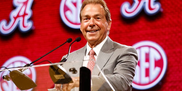 Nick Saban speaks at SEC Media Days