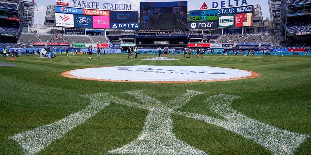 Una vista generale del campo allo Yankee Stadium