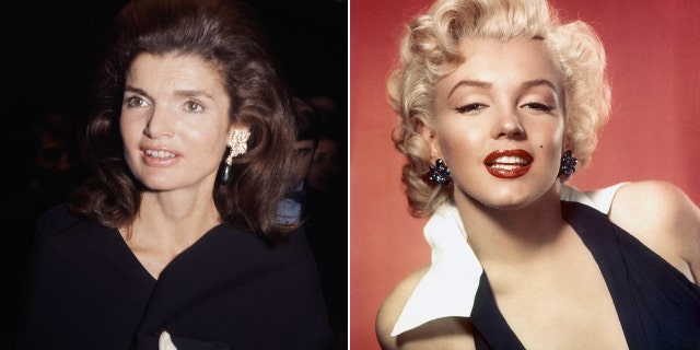 A side-by-side photo of Jackie Kennedy and Marilyn Monroe