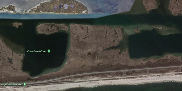 South Oyster Bay and the Atlantic Ocean flank Gilgo Beach seen from above via Google Earth