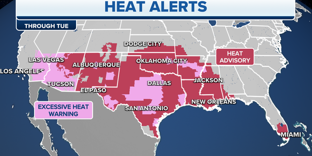 Heat alerts through Tuesday