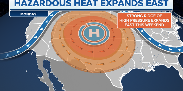 Heat expands eastward