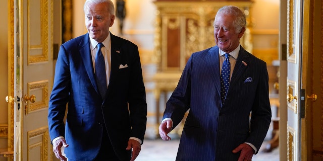 Joe Biden and King Charles arrive inside Windsor Castle