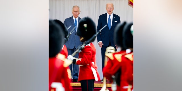 King Charles and Biden receive a royal salute