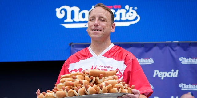 Joey Chestnut and hot dogs