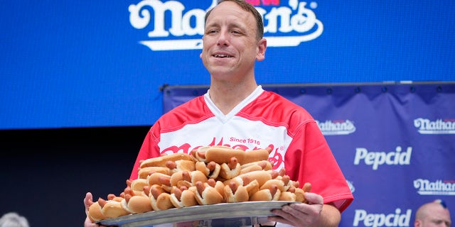 Joey Chestnut and hot dogs