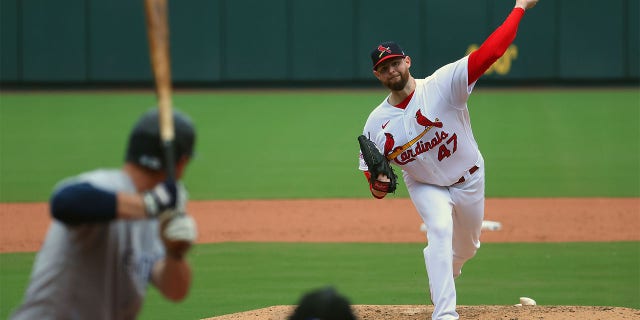 Jordan Montgomery throws pitch