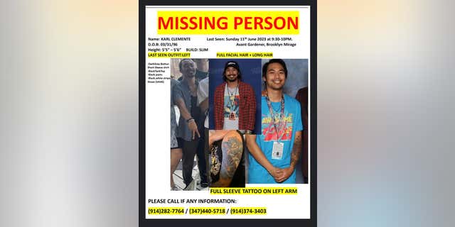 Karle Clement shown in three photos with a closeup of his tattoo sleeve.