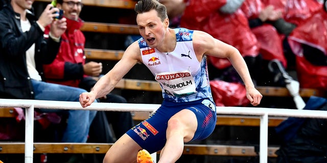 Karsten Warholm in the hurdles