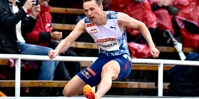 Karsten Warholm in the hurdles