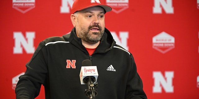 Matt Rhule answers questions during a press conference