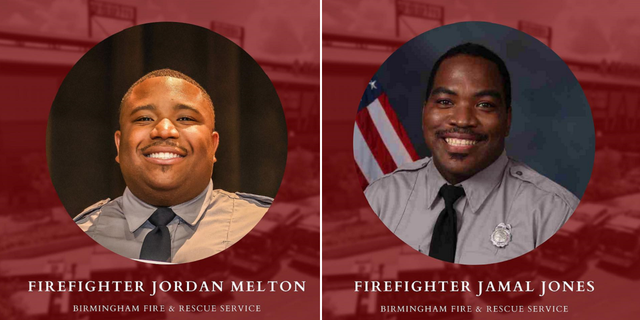 Firefighters Jordan Melton and Jamal Jones
