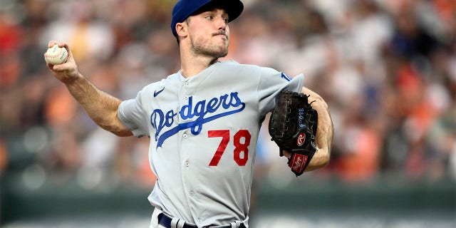 Michael Grove throws pitch