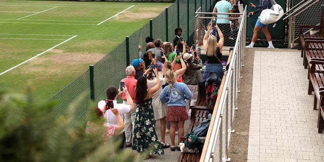 Fans attend Djokovic's training session