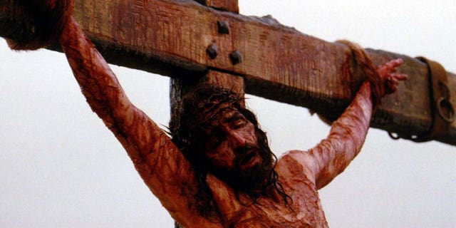Jim Caviezel on the cross