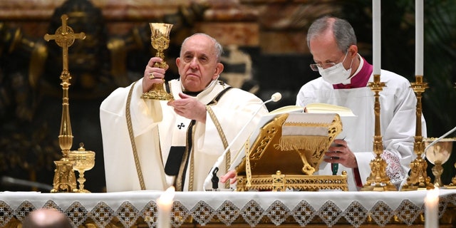 Pope Francis celebrating Mass