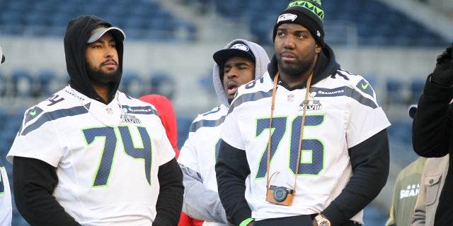 Russell Okung during the 12th man celebration