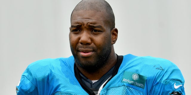 Russell Okung in training camp