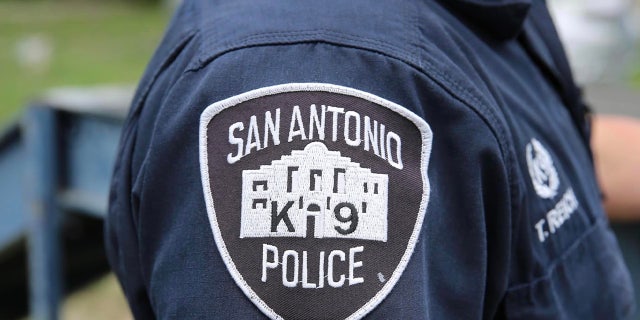 San Antonio k9 shoulder patch on police officer uniform