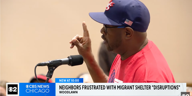 news report screenshot of Woodlawn resident addressing city leaders
