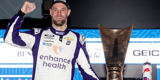 Shane Van Gisbergen with the trophy