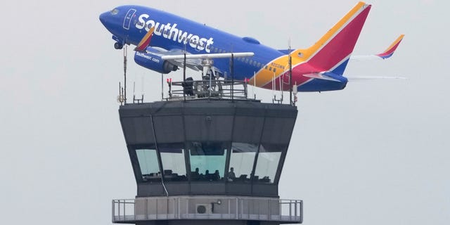 Southwest Airlines plane takes off in Chicago