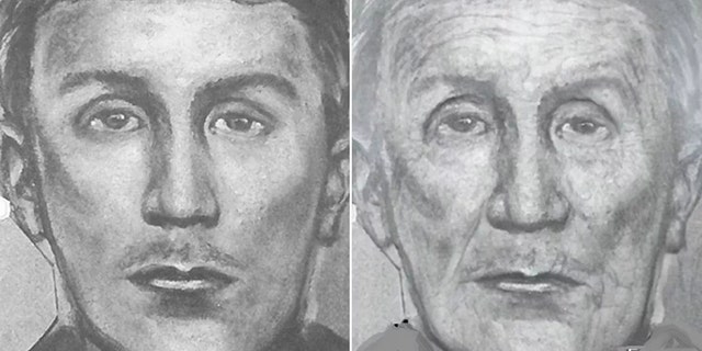 Side-by-side photo of the I-70 serial killer sketch