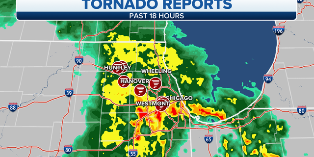 Chicago-area tornado reports