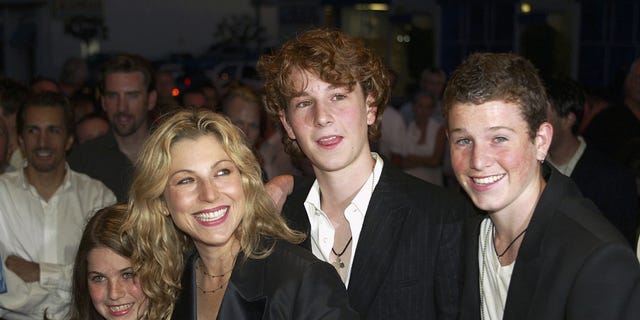 Tatum O'Neal with her kids Emily, Kevin and Sean McEnroe