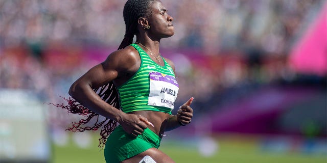 Tobi Amusan runs