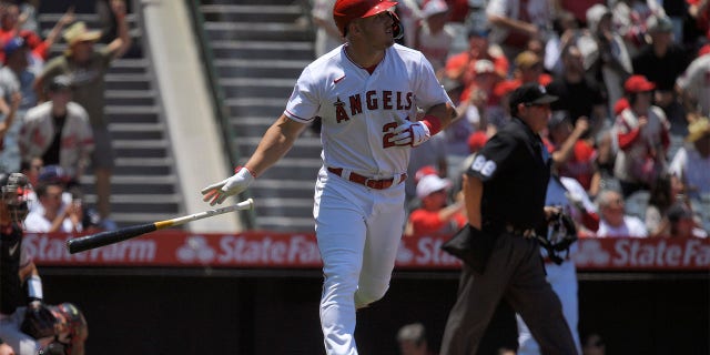 Mike Trout drops bat