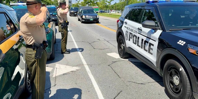 Vermont State Police escorting body of fallen 19-year-old officer