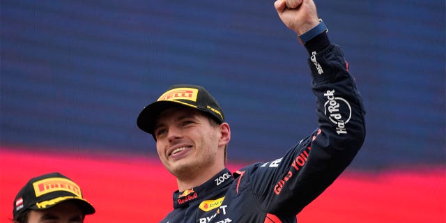 Max Verstappen celebrates