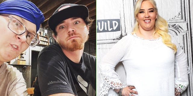 A split image of Anna Cardwell with her husband and June Shannon.