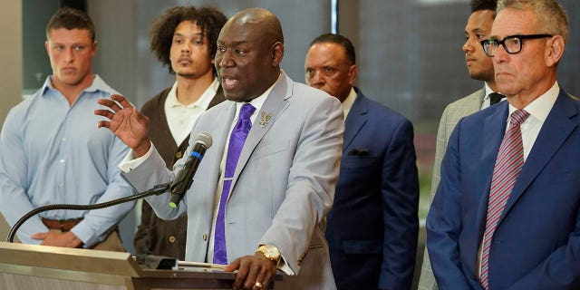 Ben Crump speaks during a press conference