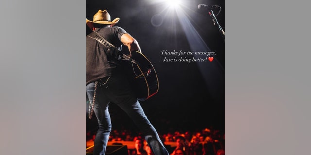 Photo of Jason Aldean posted by his wife on her Instagram story