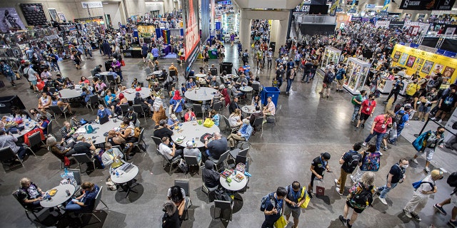 An overview look of the convention floor at Comic-Con