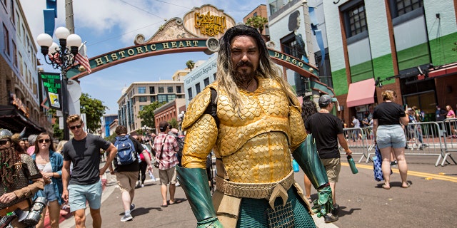 Man dressed up as Aquaman at Comic-Con