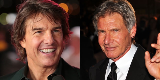 Tom Cruise, Harrison Ford smiling